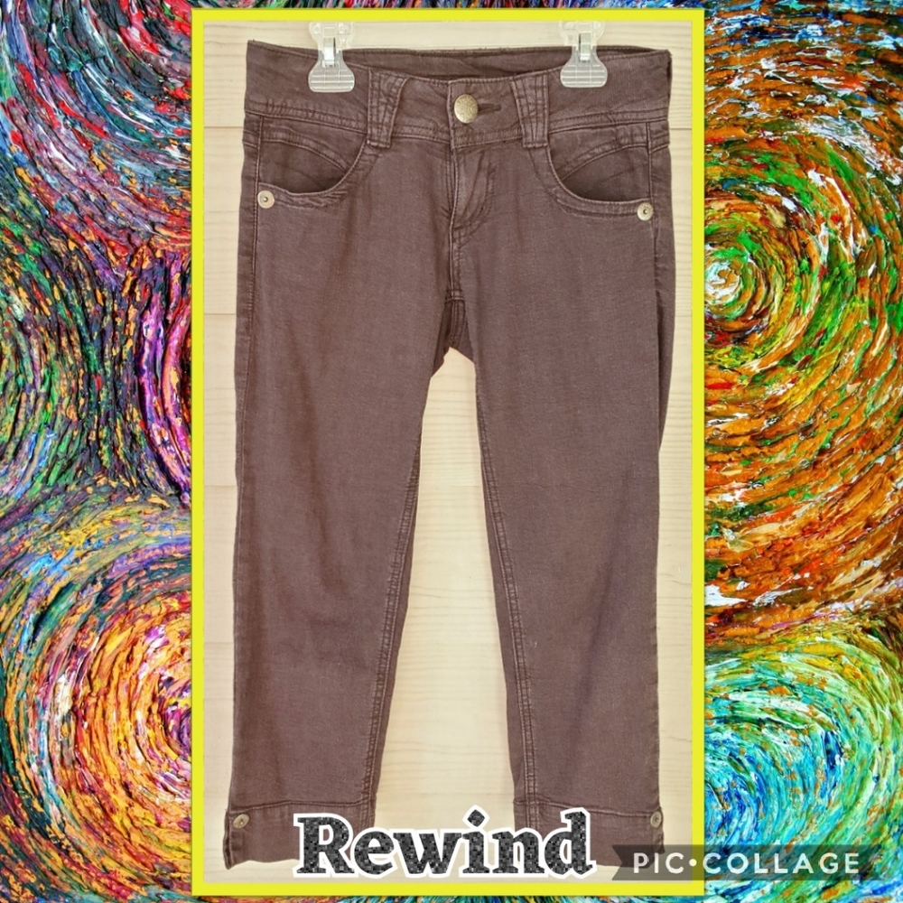 Rewind Low-rise Purple Acid Wash Jean Capris